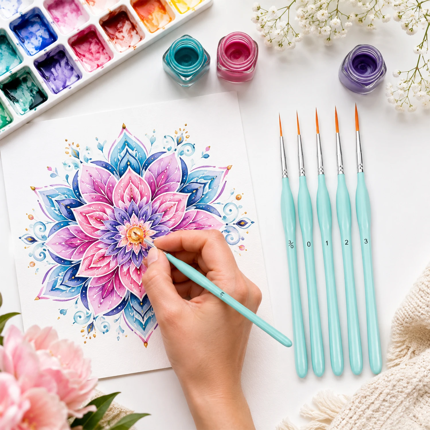 6pcs Rigger Paint Brushes Set, - Detailing Brush Set review and price